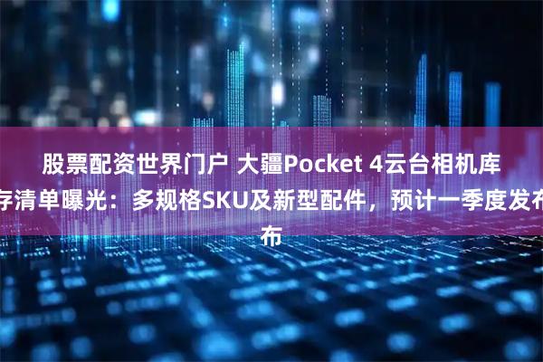 股票配资世界门户 大疆Pocket 4云台相机库存清单曝光：多规格SKU及新型配件，预计一季度发布