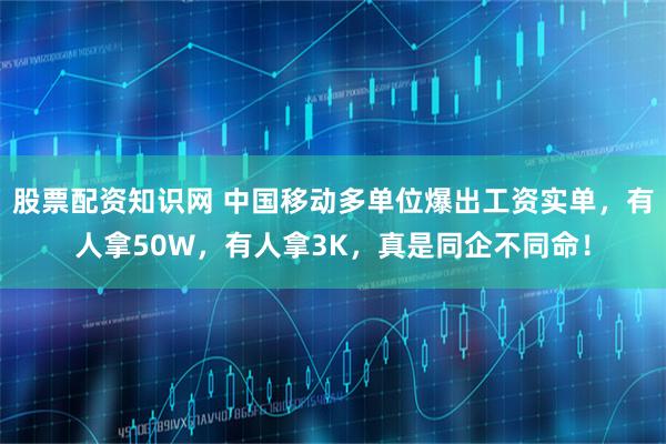 股票配资知识网 中国移动多单位爆出工资实单，有人拿50W，有人拿3K，真是同企不同命！